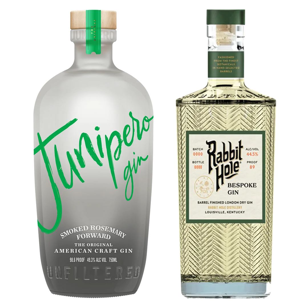 Junipero London Dry Gin Smoked Rosemary & Rabbit Hole Bespoke Gin Barrel Finished Bundle