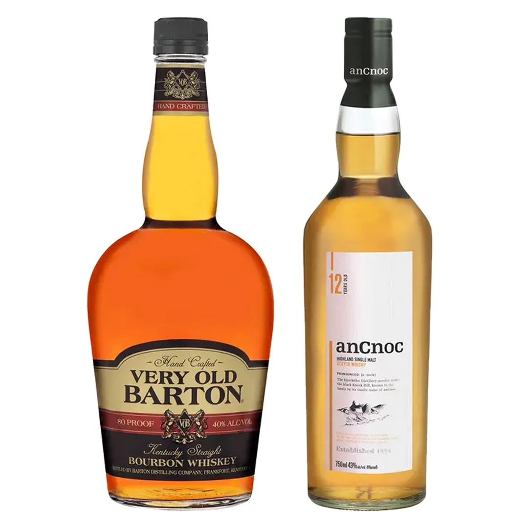 Very Old Barton Straight Bourbon & Ancnoc Single Malt Scotch 12 Year Bundle