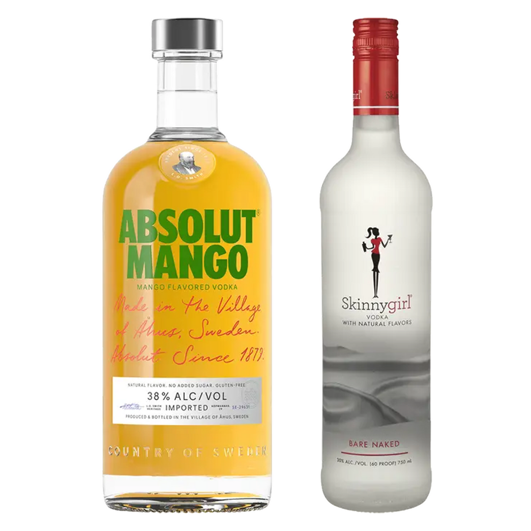 Absolut Mango Flavored Vodka & Skinnygirl Vodka Bare Naked Bundle