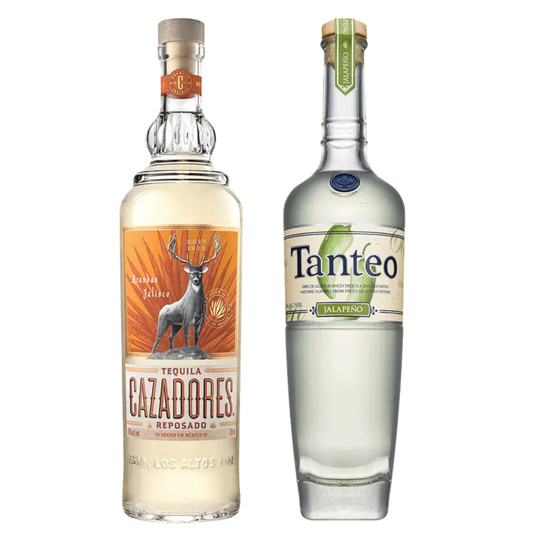 Cazadores Tequila Reposado & Tanteo Tequila Blanco Habanero Peppers Bundle