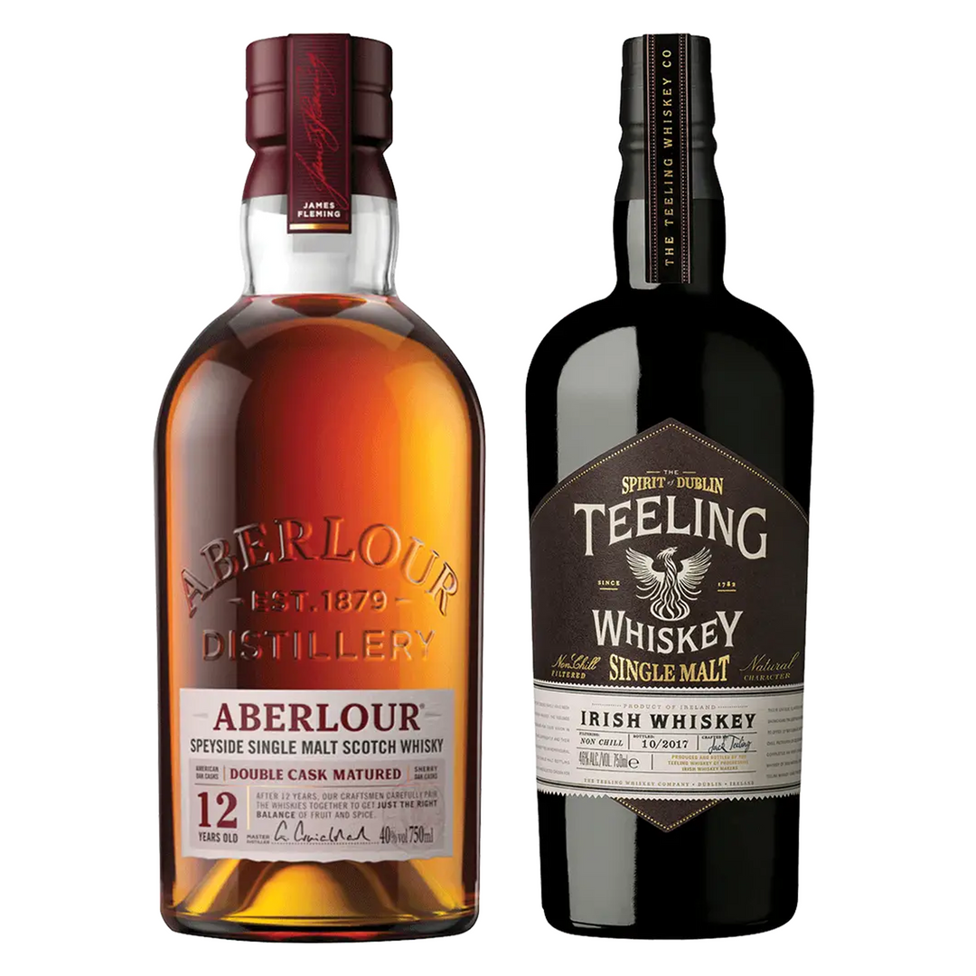 Aberlour Single Malt Scotch Double Cask Matured 12 Yr & Teeling Single Malt Irish Whiskey Bundle