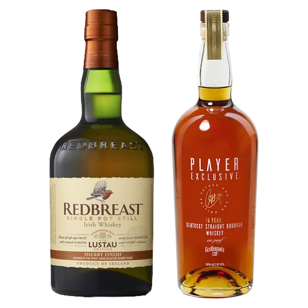 Redbreast Single Pot Still Irish Whiskey Sherry Finish Lustau Edition & Gentleman's Cut Kentucky Straight Bourbon Player Exclusive Father & Son Edition 16 Yr Bundle