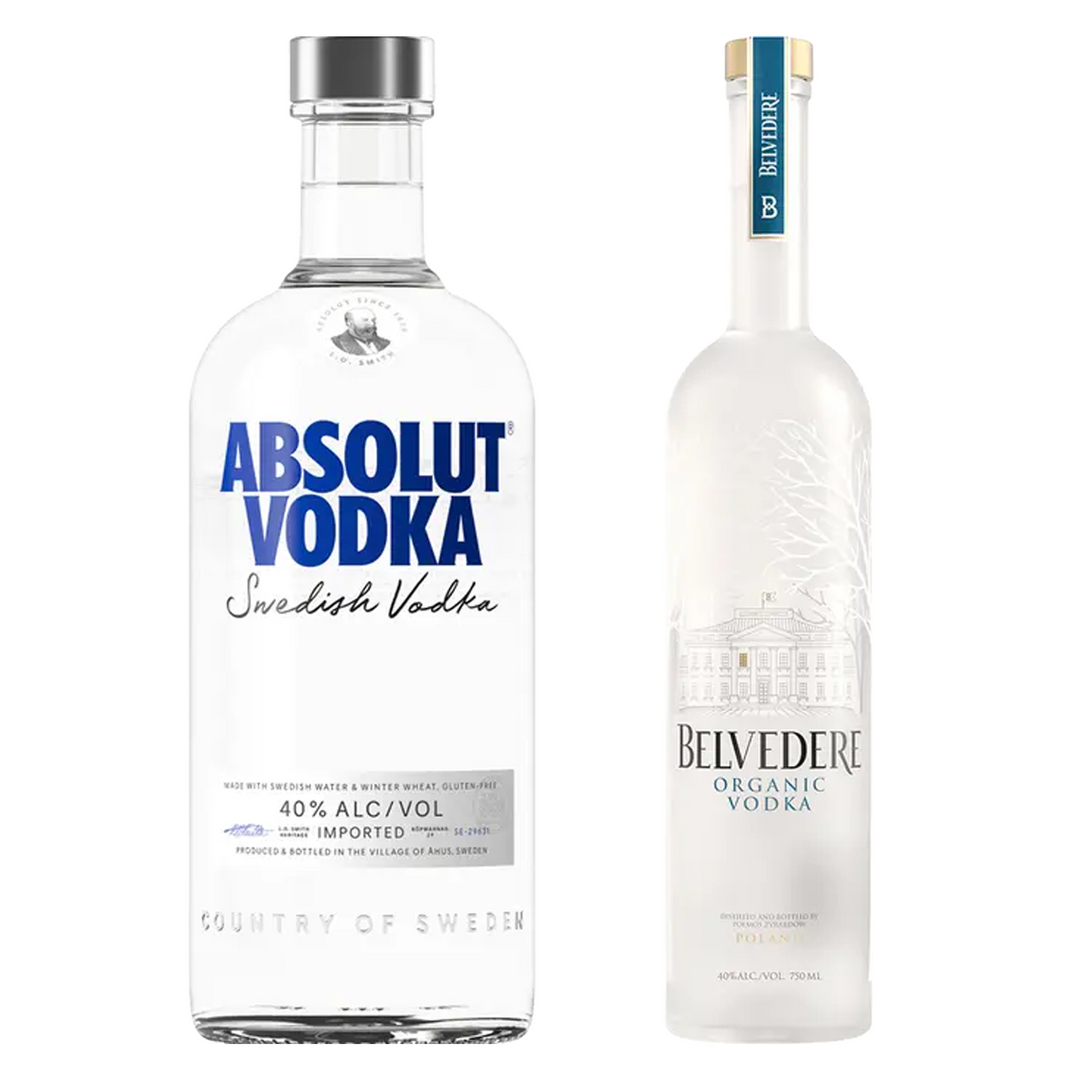 Absolut Vodka & Belvedere Vodka Organic Bundle