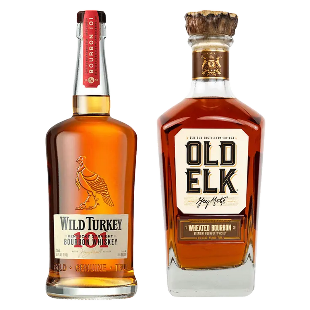 Wild Turkey Straight Bourbon & Old Elk Straight Wheat Whiskey 6 Year Bundle