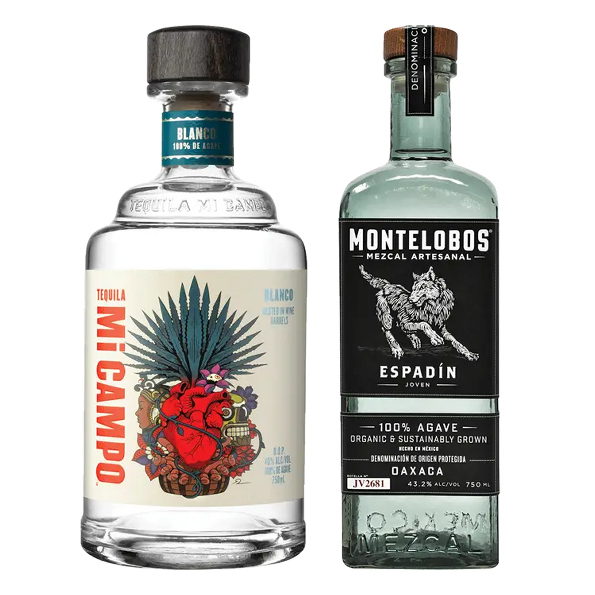 Mi Campo Tequila Blanco & Montelobos Mezcal Artesanal Joven
