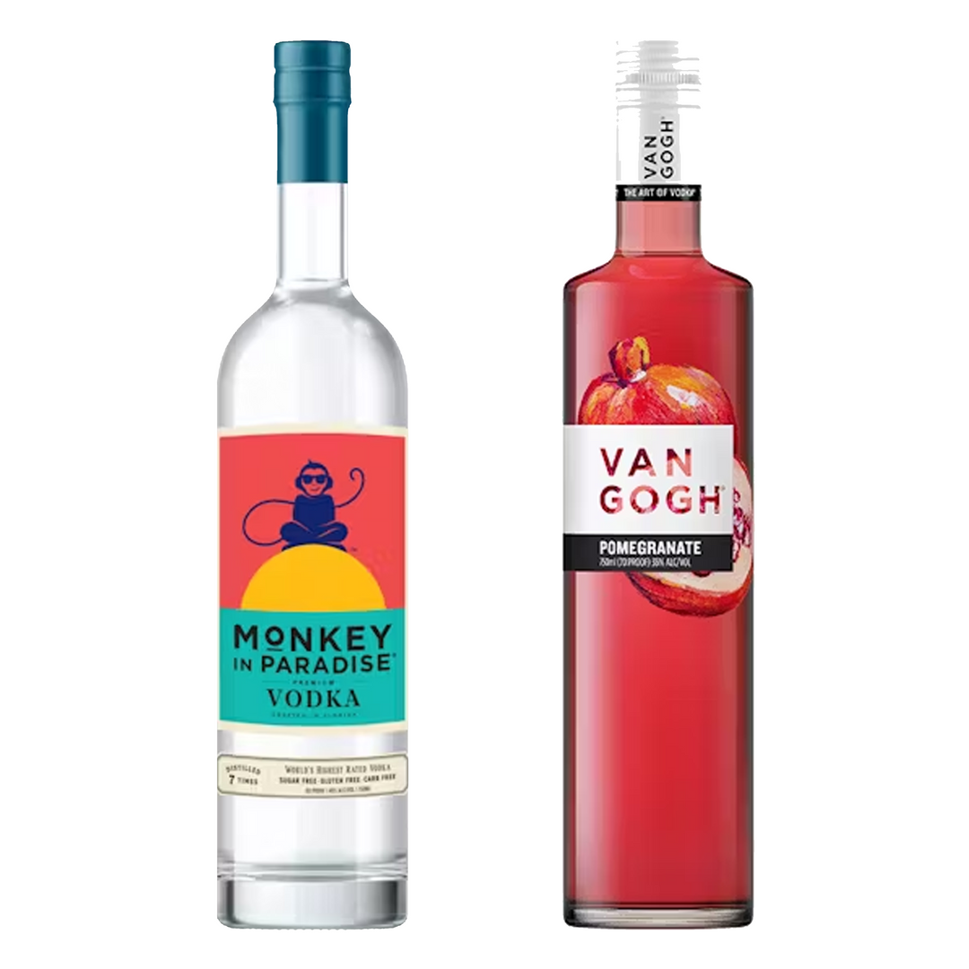 Monkey In Paradise Vodka & Van Gogh Pomegranate Vodka Bundle