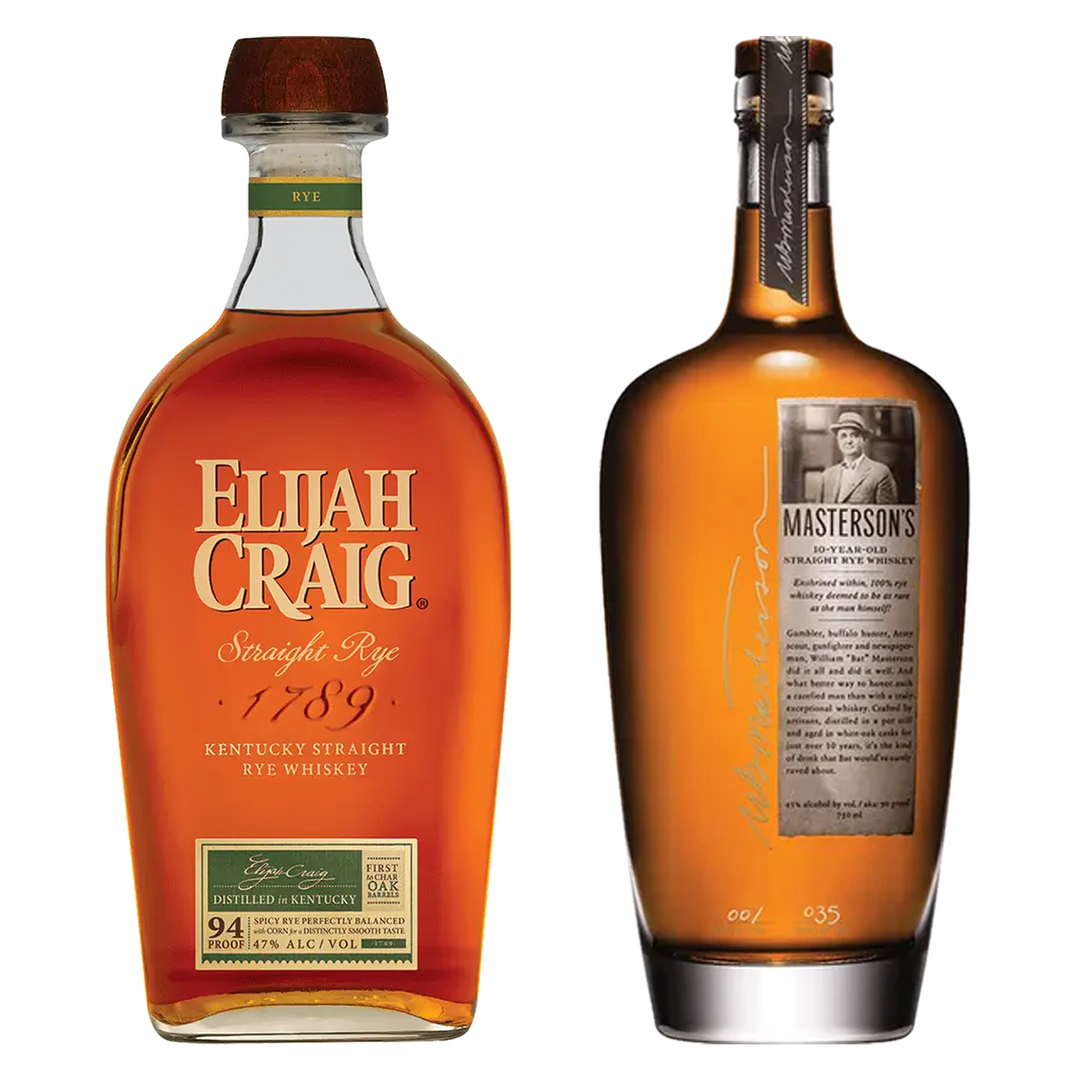 Masterson's Canadian Straight Rye Whiskey 10 Yr & Elijah Craig Straight Rye Whiskey Bundle