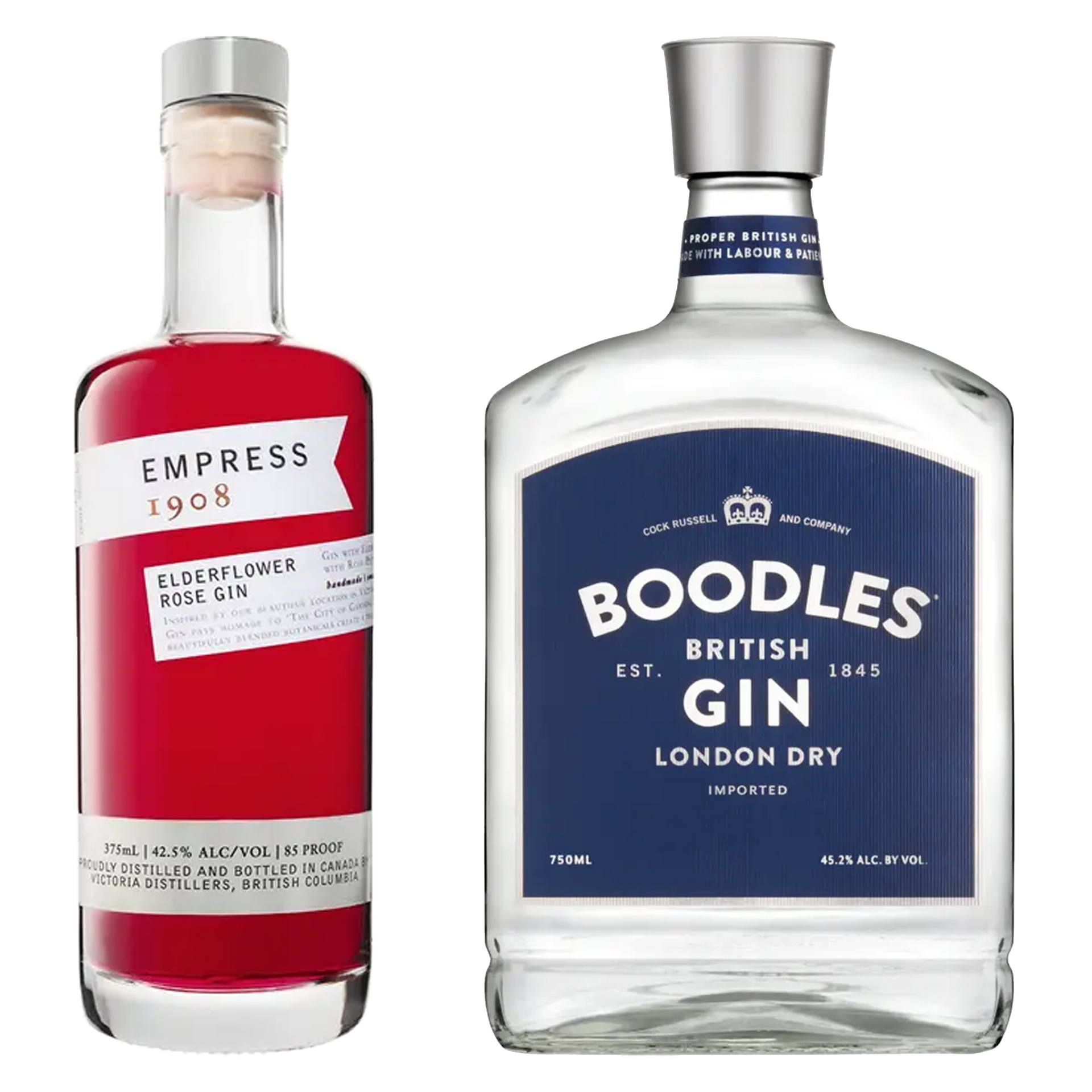 Empress 1908 Elderflower Rose Gin & Boodles London Dry Gin Bundle Empress 1908 Elderflower Rose Gin & Boodles London Dry Gin Bundle