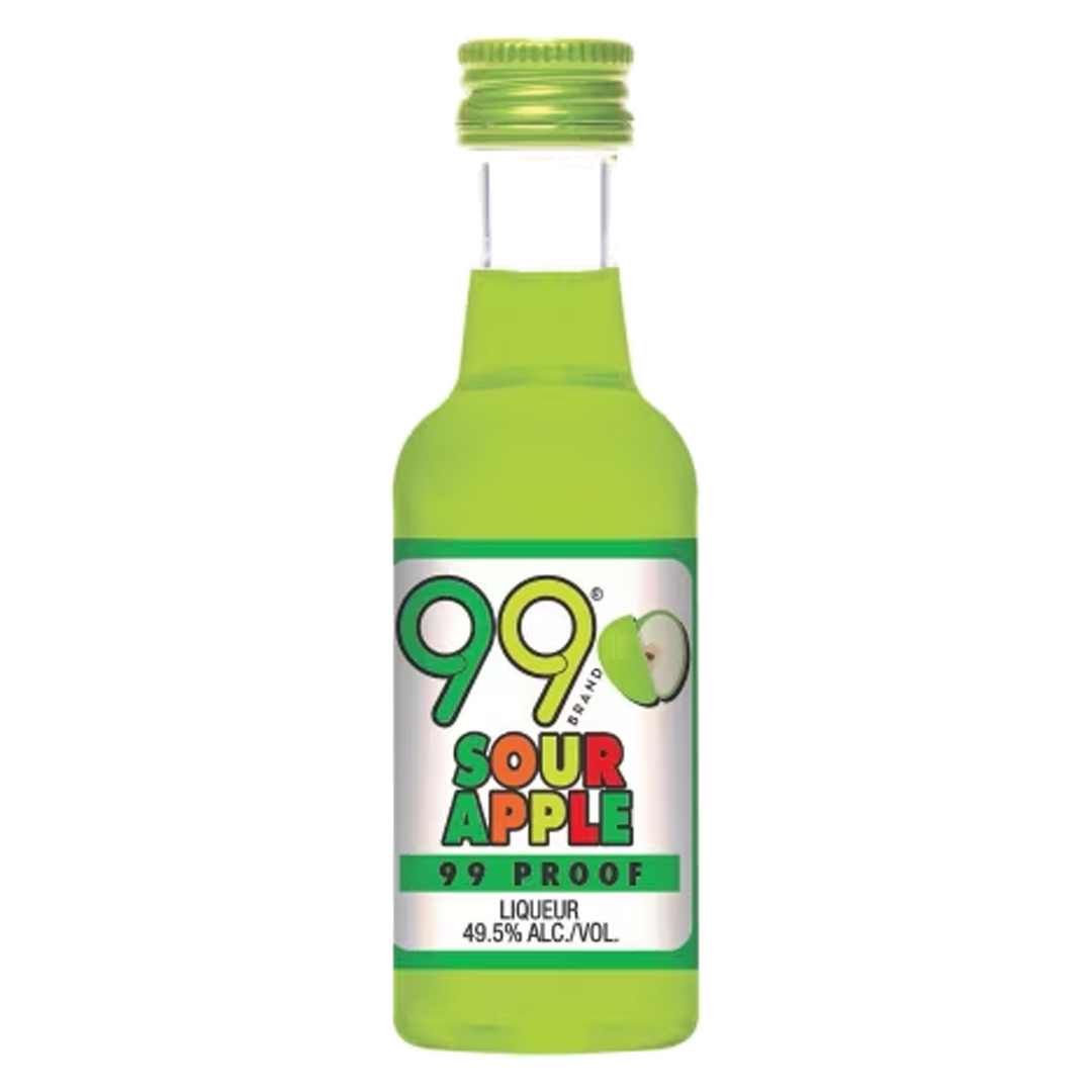 99 Brand Sour Apple Fruit Liqueur 50 ml 12 Pack