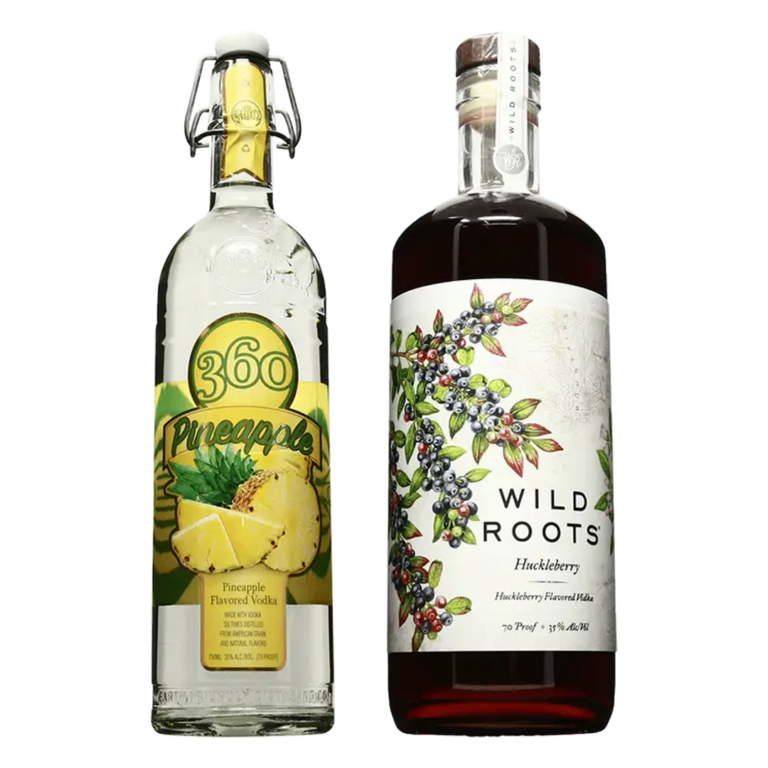 360 Vodka Pineapple & Wild Roots Huckleberry Vodka Bundle