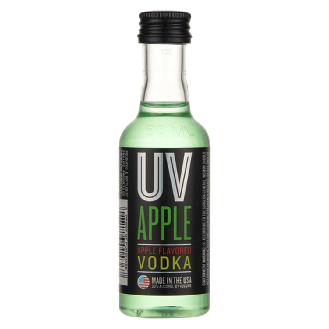 Uv Green Apple Flavored Vodka 50 ml 10 Pack