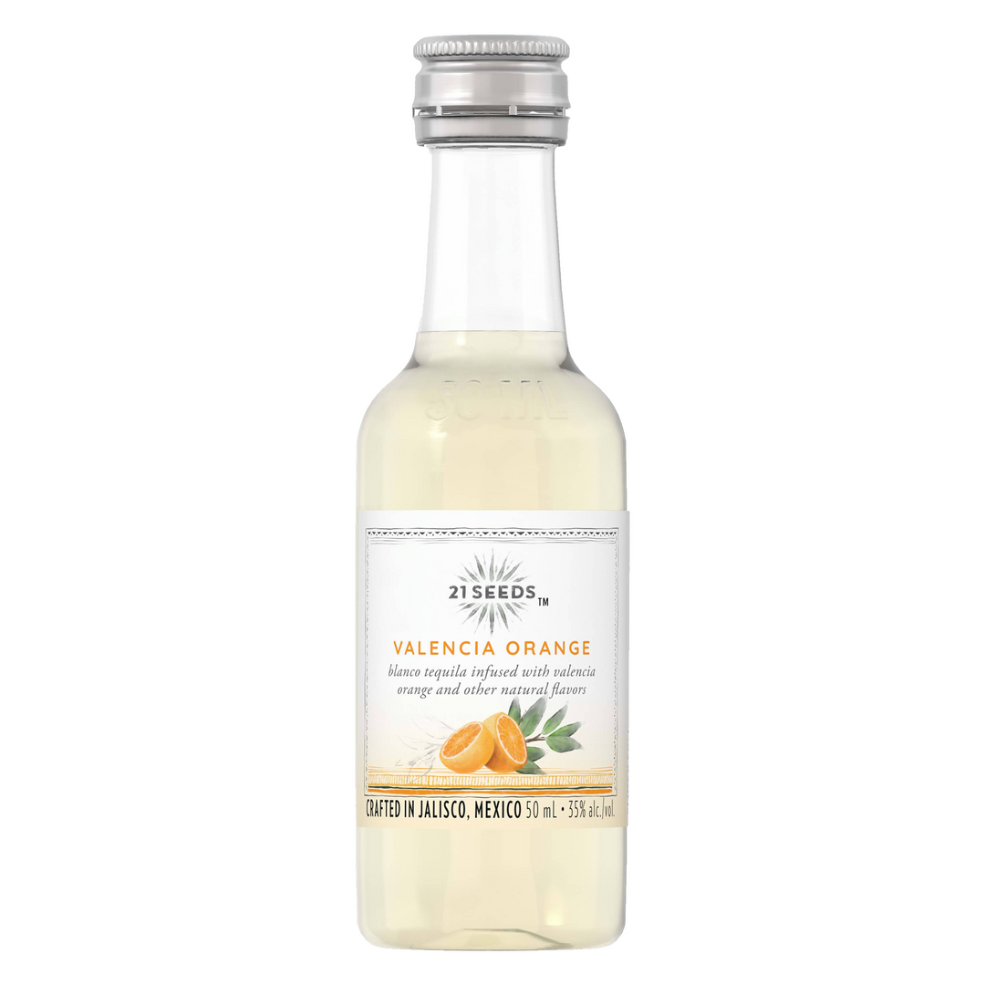 21 Seeds Valencia Orange Infused Blanco Tequila 50 ml 10 Pack