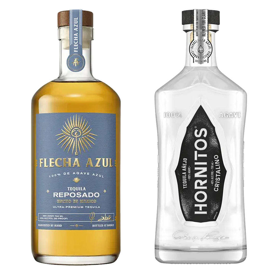 Flecha Azul Tequila Reposado & Hornitos Tequila Anejo Cristalino Bundle