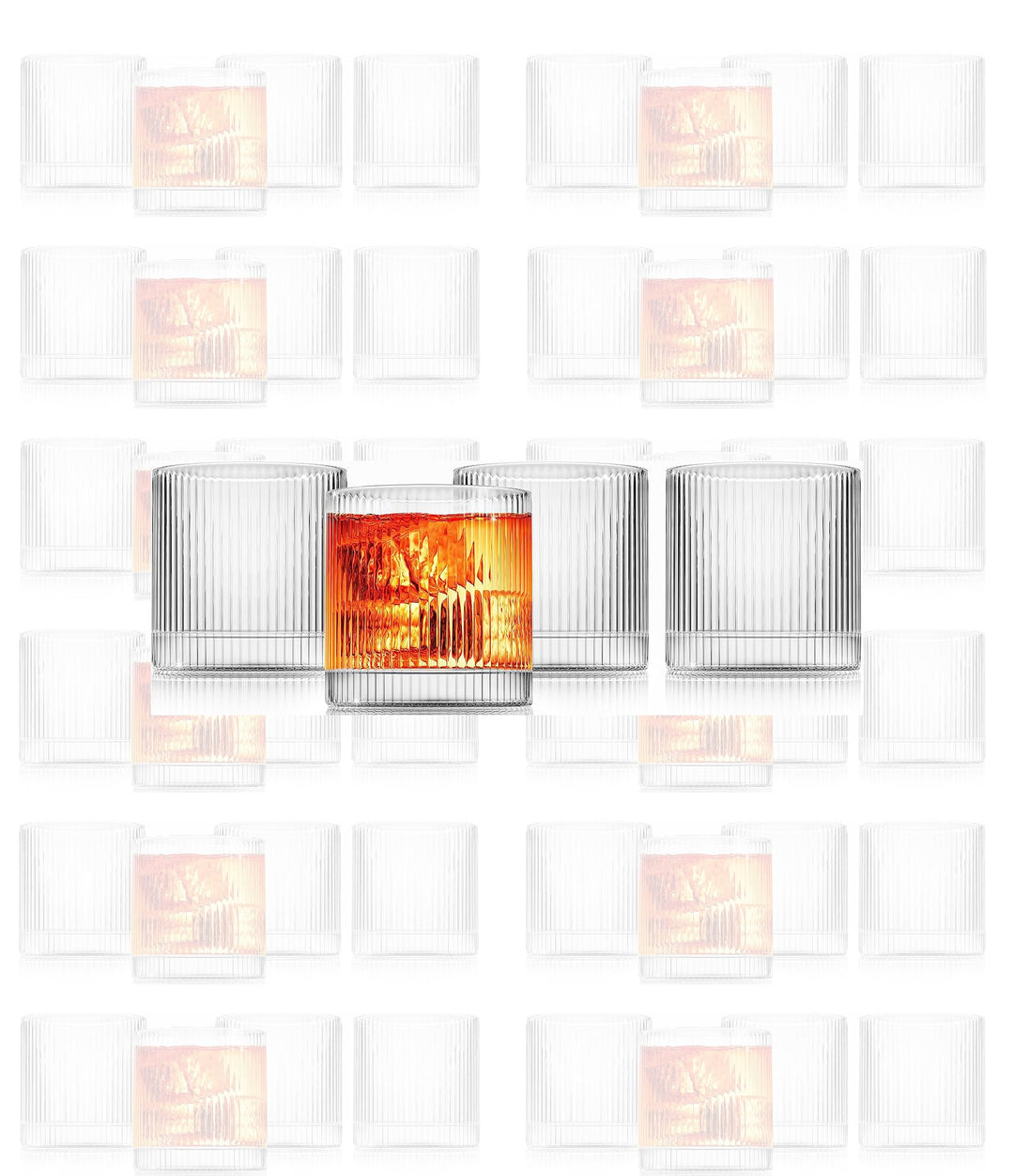 Vintage Straight Line Tumbler -  10oz (Set of 2 or 4)