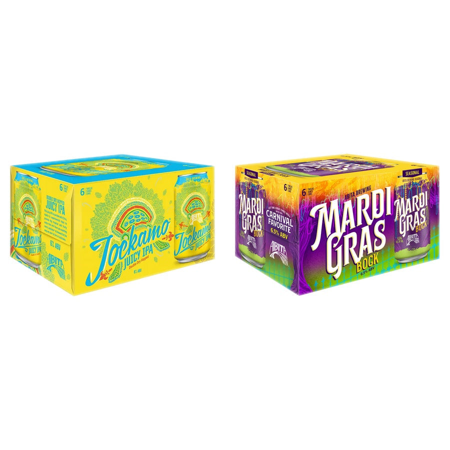 Abita Jockamo Juicy IPA Can 24 Pack and Abita Mardi Gras Can 24 Pack