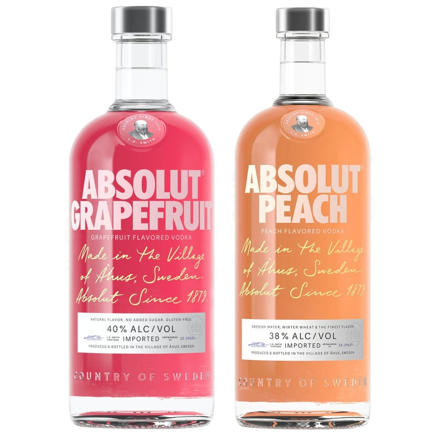 Absolut Grapefruit Vodka and Absolut Peach Vodka