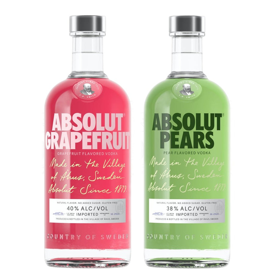 Absolut Grapefruit Vodka and Absolut Pears Vodka