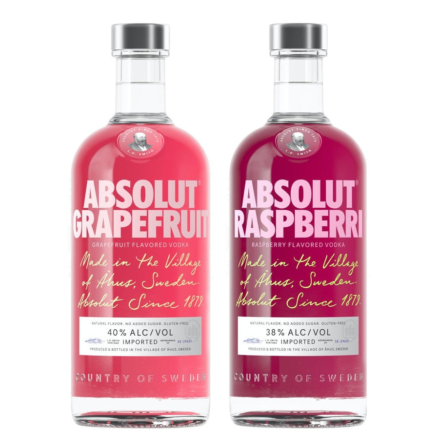 Absolut Grapefruit Vodka and Absolut Raspberri Vodka