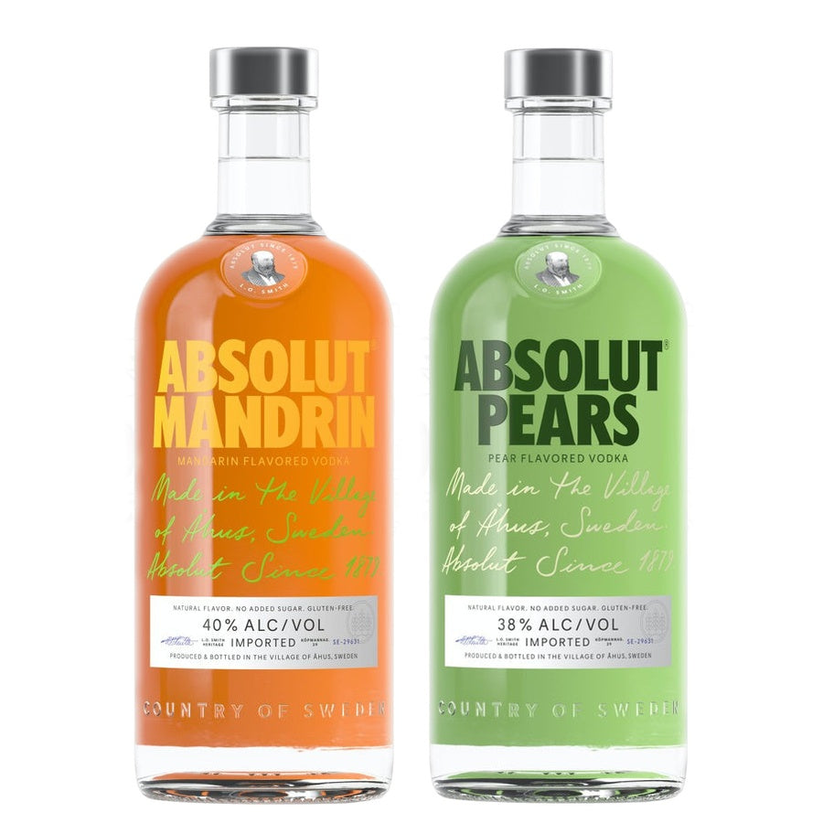Absolut Mandrin Vodka and Absolut Pears Vodka