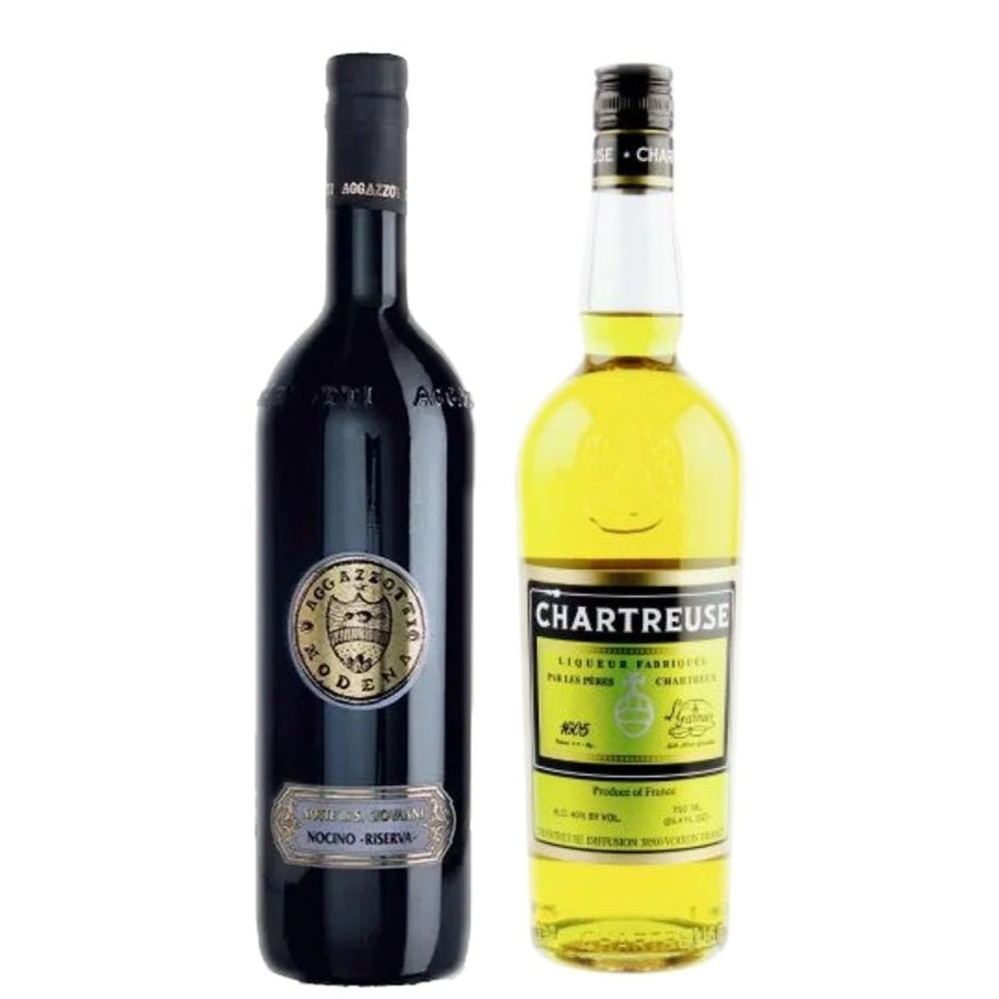 Aggazzotti Walnut Liqueur Nocino and Chartreuse Yellow Liqueur