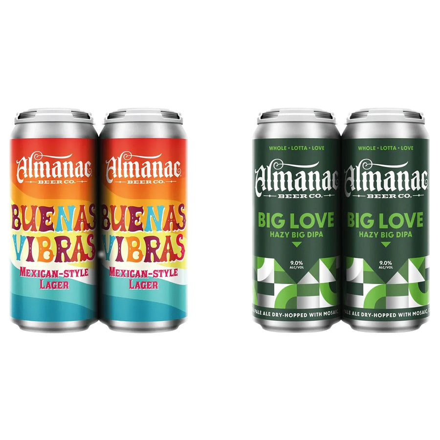 Almanac Beunas Vibras Lg Can 24 Pack and Almanac Big Love Hazy Double IPA Can 24 Pack