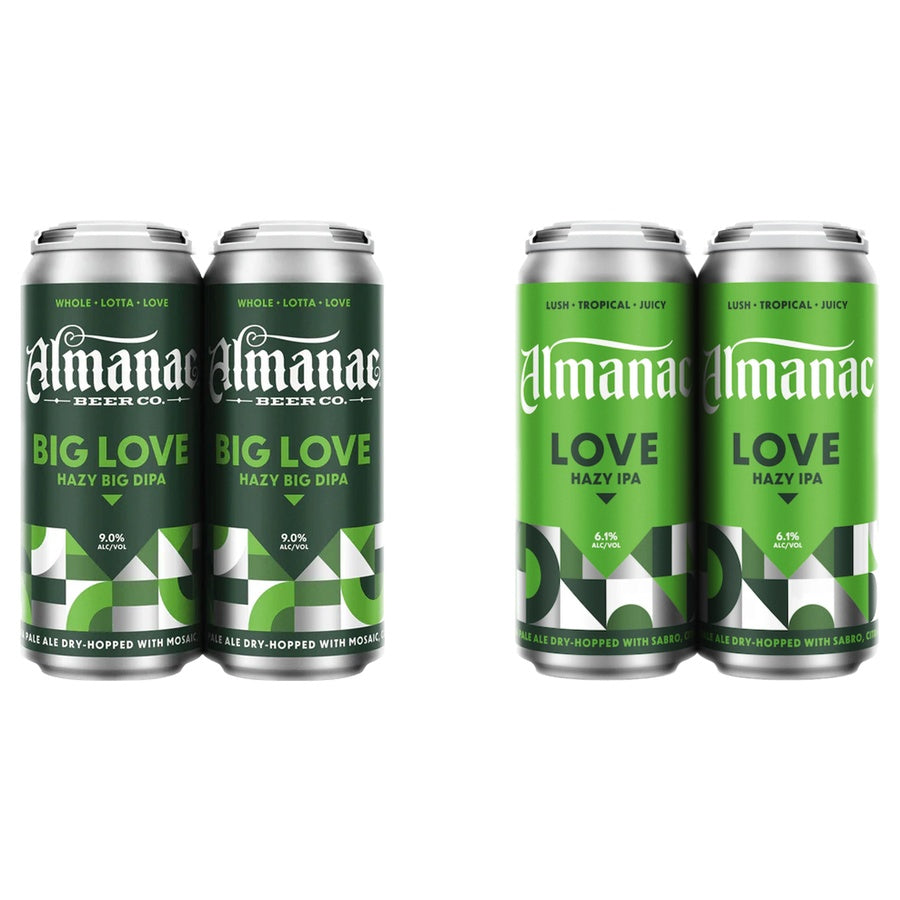 Almanac Big Love Hazy Double IPA Can 24 Pack and Almanac Love IPA Can 24 Pack
