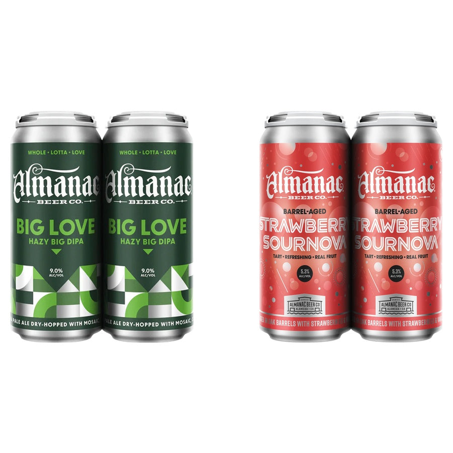 Almanac Big Love Hazy Double IPA Can 24 Pack and Almanac Strawberry Sournova Can 24 Pack