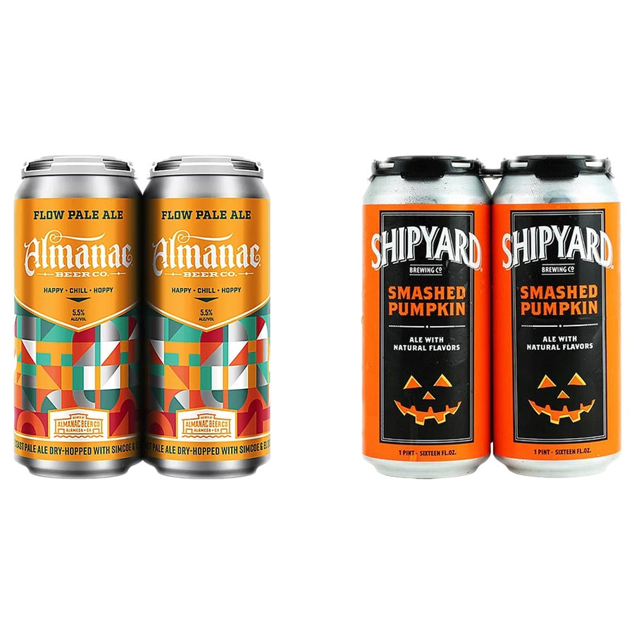 Almanac Flow West Coast Pale Can 24 Pack and Shipyard Smashed Pumpkin 24 Pack