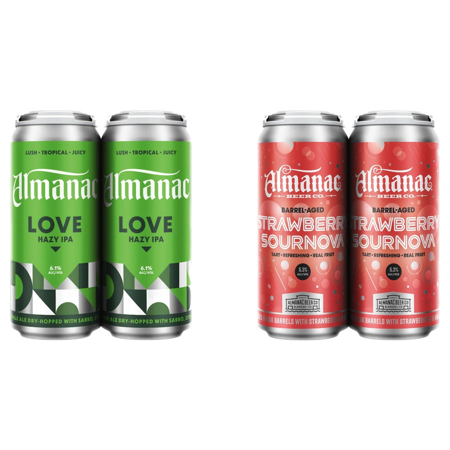 Almanac Love IPA Can 24 Pack and Almanac Strawberry Sournova Can 24 Pack