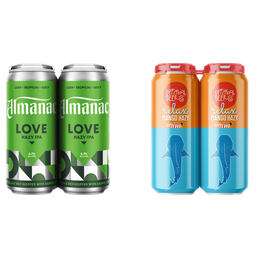 Almanac Love IPA Can 24 Pack and Offshoot Relax Mango Hazy IPA 24 Pack