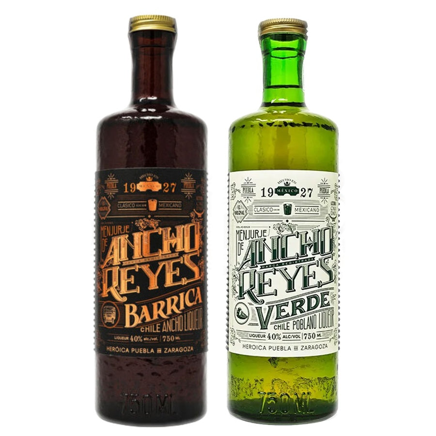 Ancho Reyes Barrica Licor De Chile Ancho and Ancho Reyes Licor De Chile Poblano Verde