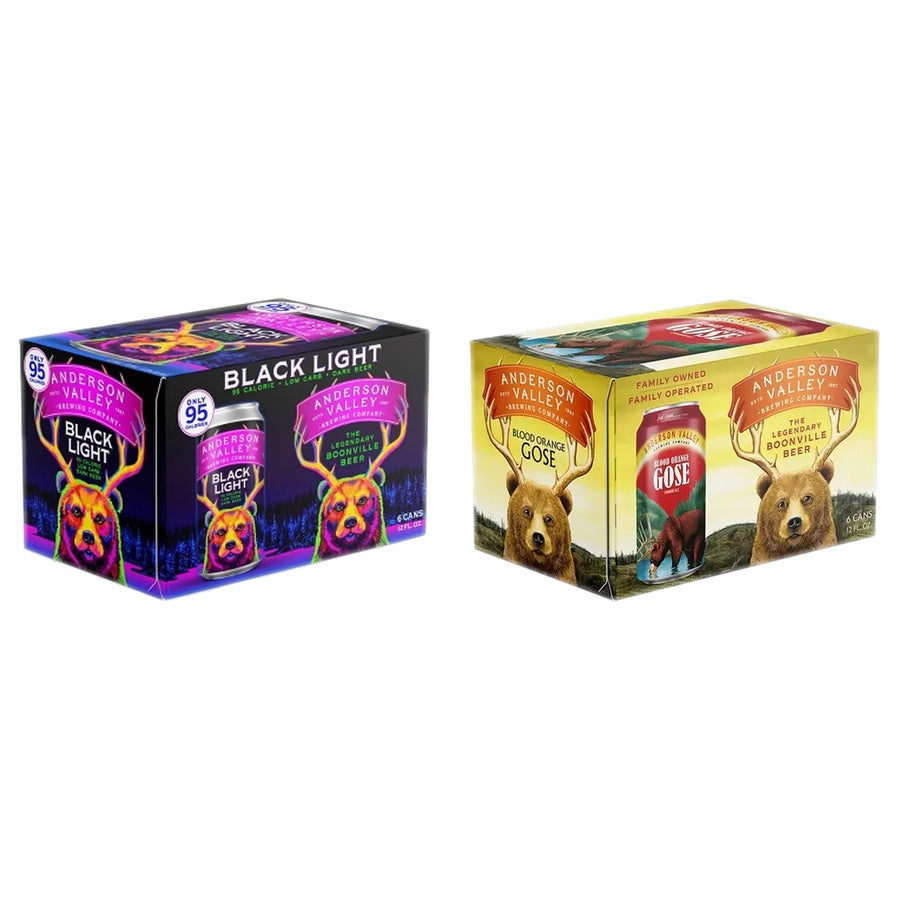 Anderson Valley Black Light Can 24 Pack and Anderson Valley Blood Orange Can 24 Pack