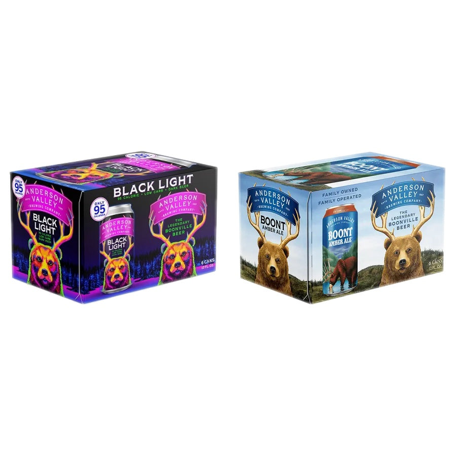 Anderson Valley Black Light Can 24 Pack and Anderson Valley Boont Amber Can 24 Pack