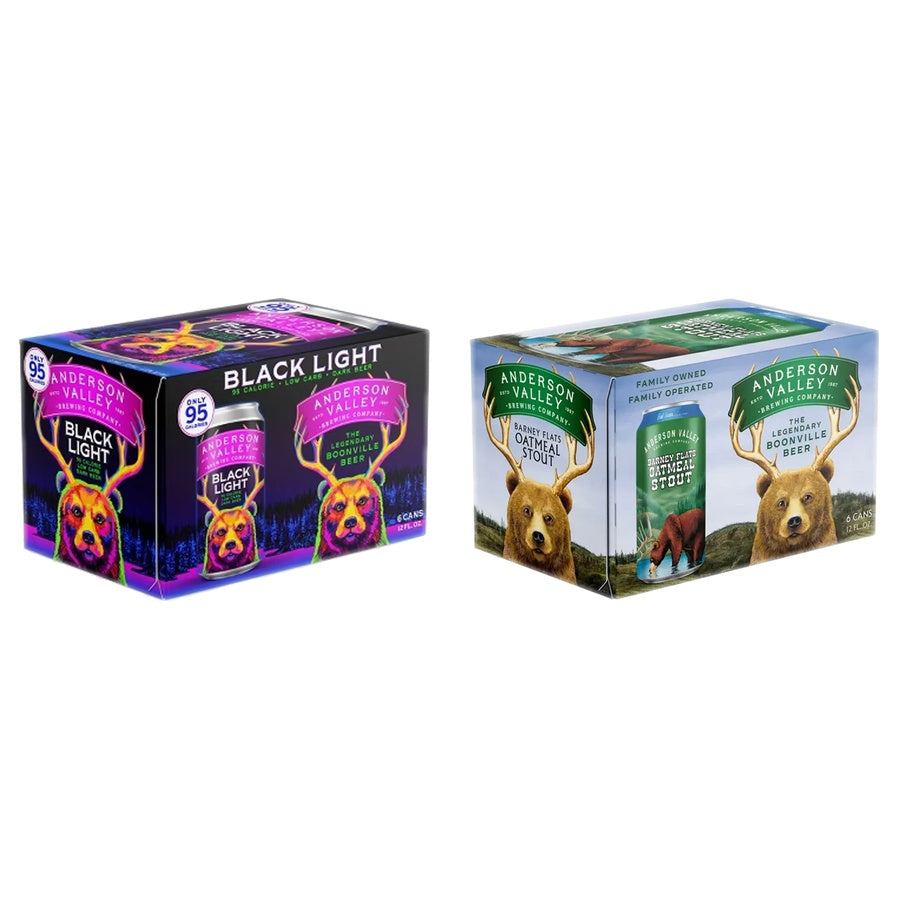 Anderson Valley Black Light Can 24 Pack and Anderson Valley Oat Stout Can 24 Pack