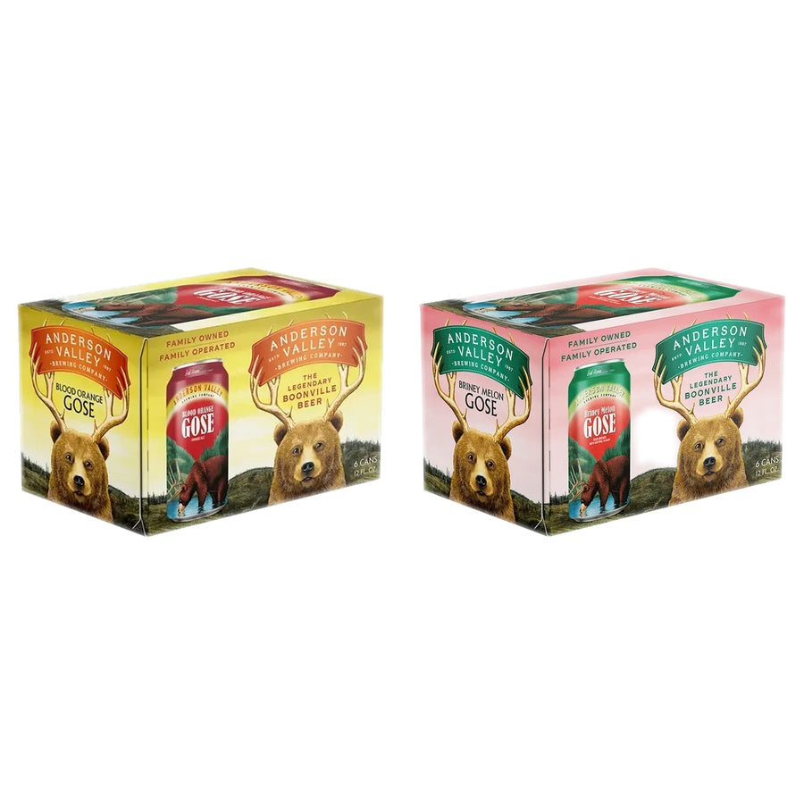 Anderson Valley Blood Orange Can 24 Pack and Anderson Valley Briney Melon Can 24 Pack
