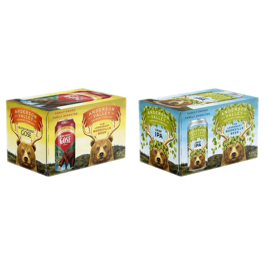 Anderson Valley Blood Orange Can 24 Pack and Anderson Valley Crisp IPA Can 24 Pack