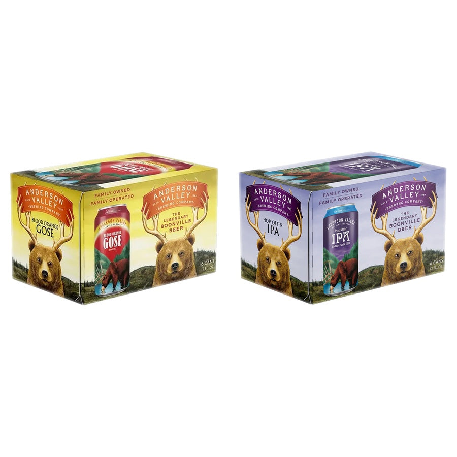 Anderson Valley Blood Orange Can 24 Pack and Anderson Valley Hop Ottin IPA 24 Pack