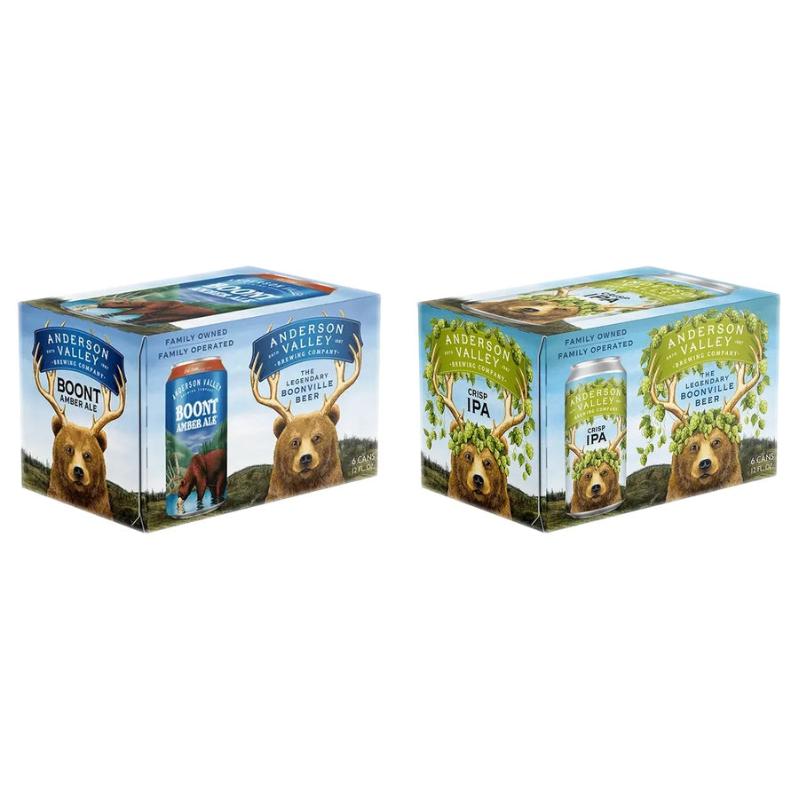 Anderson Valley Boont Amber Can 24 Pack and Anderson Valley Crisp IPA Can 24 Pack