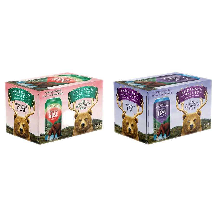 Anderson Valley Briney Melon Can 24 Pack and Anderson Valley Hop Ottin IPA 24 Pack