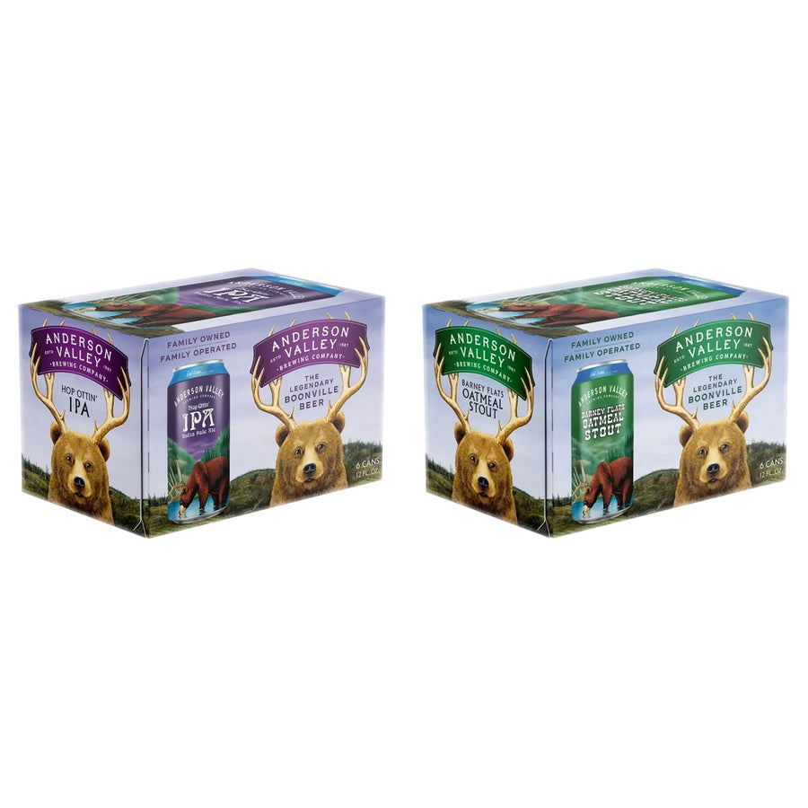 Anderson Valley Hop Ottin IPA 24 Pack and Anderson Valley Oat Stout Can 24 Pack
