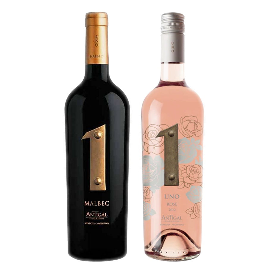Antigal Malbec Uno Mendoza and Antigal Rose Wine Uno Mendoza