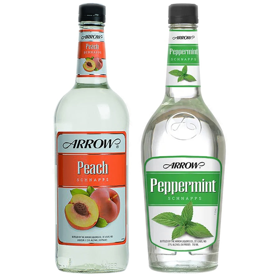Arrow Cordials Arrow Peach Schnapps and Arrow Cordials Arrow Peppermint Schnapps