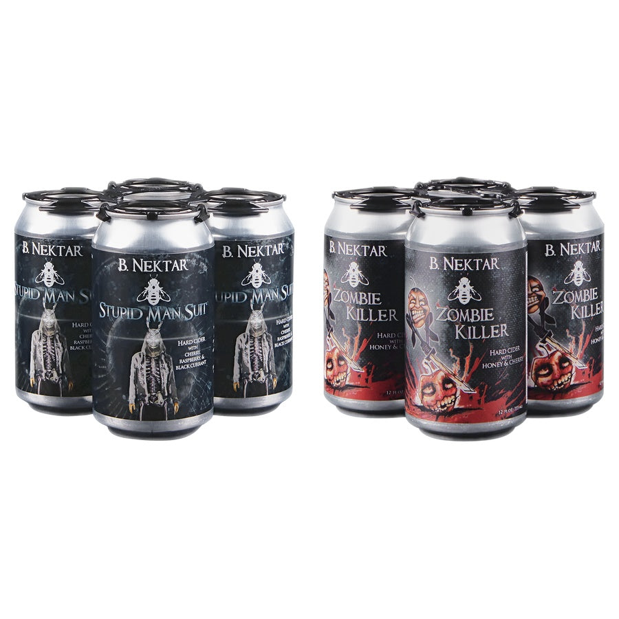 B Nektar Cider Stupid Man Suit 24 Pack and B Nektar Cider Zombie Kill Can 24 Pack