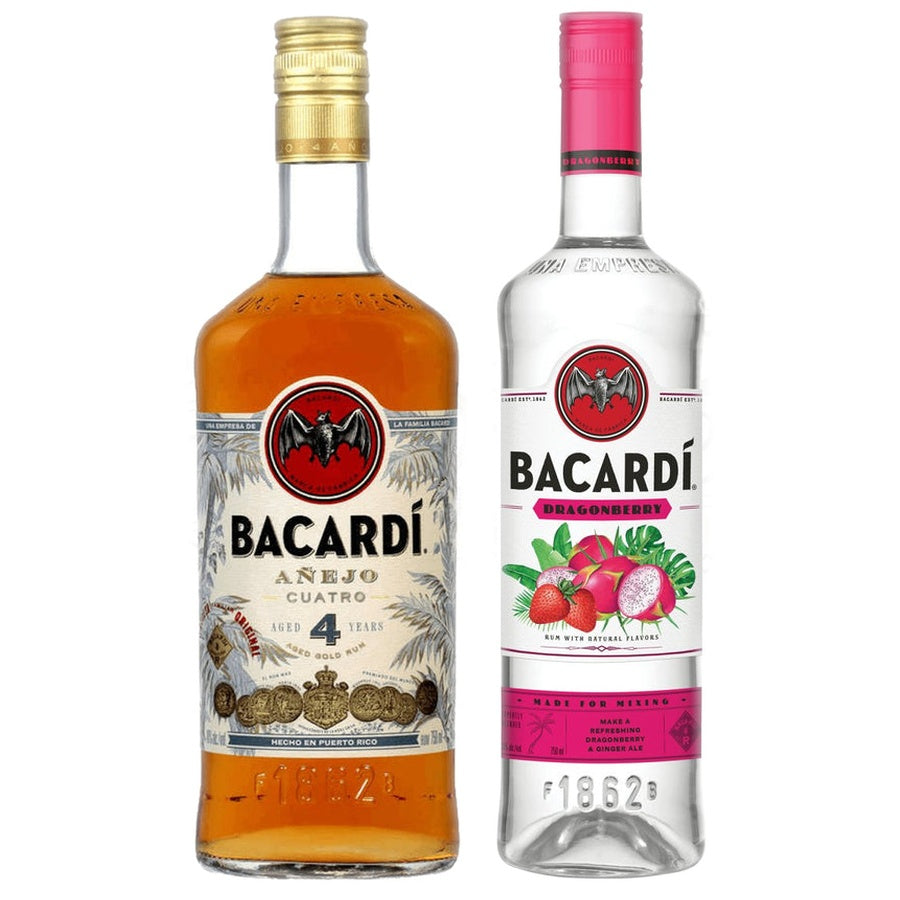 Bacardi Anejo 4 Anos and Bacardi Dragon Berry Flavored Rum