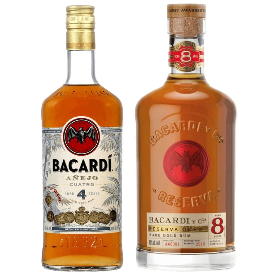 Bacardi Anejo 4 Anos and Bacardi Gold Rum Reserva 8 Year