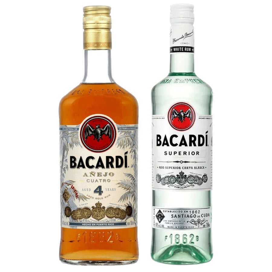 Bacardi Anejo 4 Anos and Bacardi Light Rum Superior