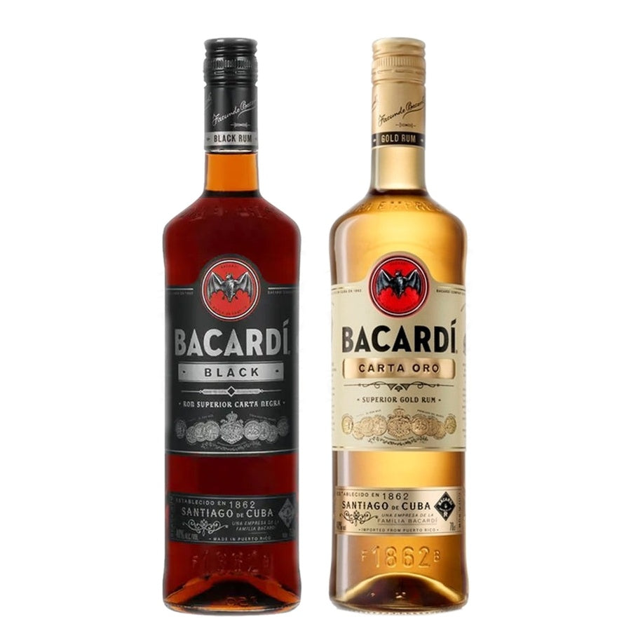 Bacardi Black Rum and Bacardi Gold Rum