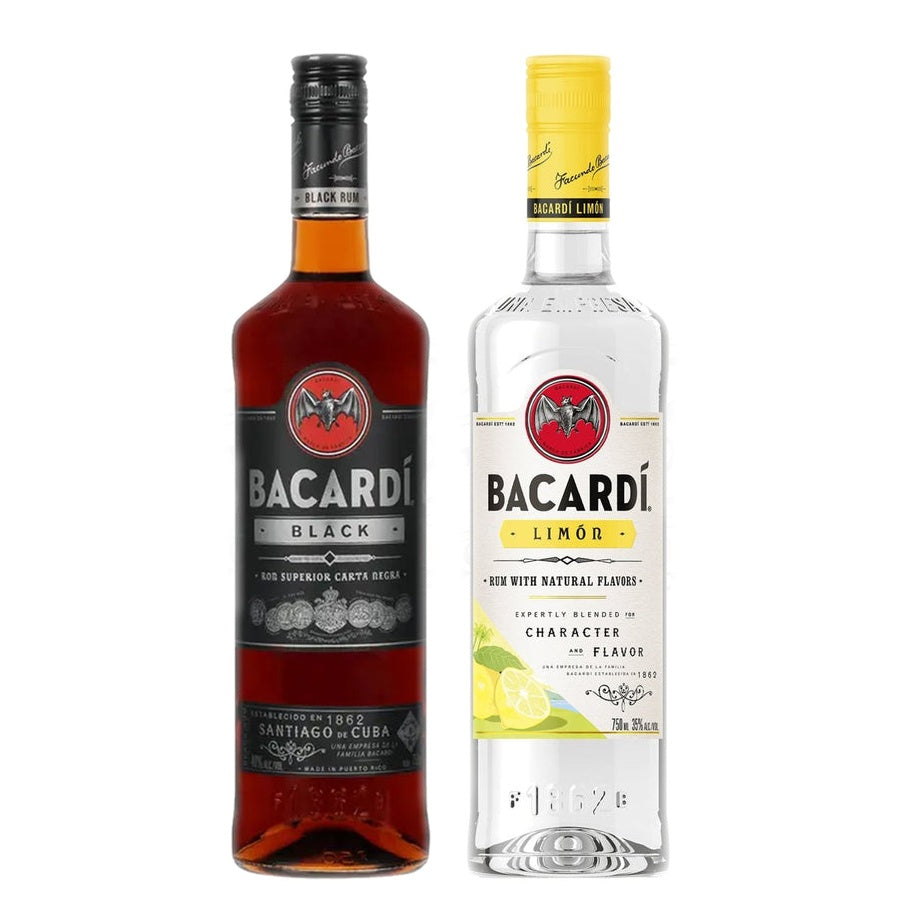 Bacardi Black Rum and Bacardi Limon