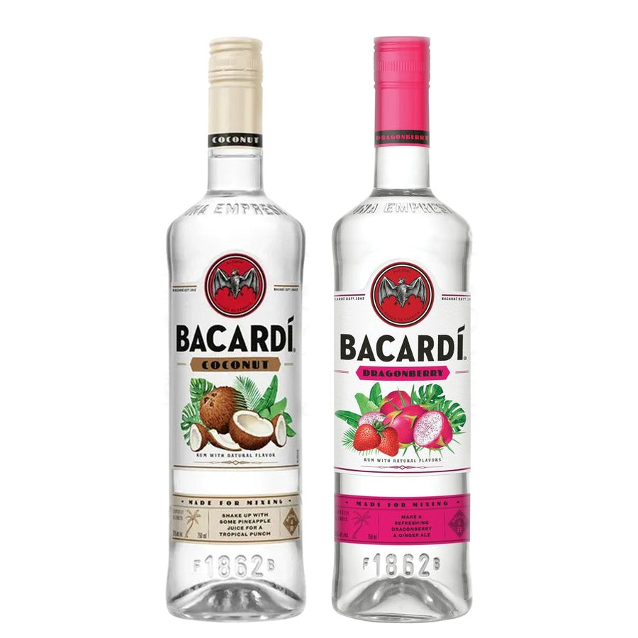 Bacardi Coco Rum and Bacardi Dragon Berry Flavored Rum