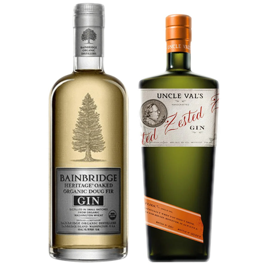 Bainbridge Oaked Gin and Uncle Vals Gin Zested